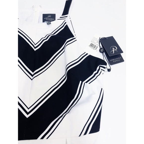 SOLD Adrianna Papell Halter Dress Black White - Picture 7 of 8